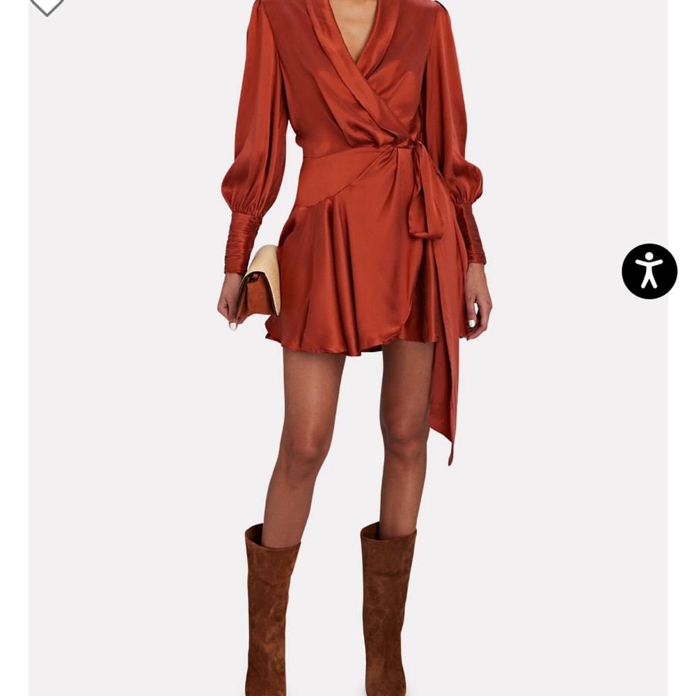 Zimmermann silk wrap mini dress xs
